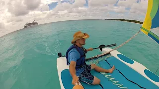 Small Catamaran Sailing in Half Moon Cay