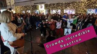 CROWDS INCREDIBLE REACTION is UNBELIEVABLE!! Hotel california Eagles - Allie Sherlock cover &friends