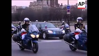 Heavy security as Russian president arrives in French capital