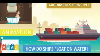 How Do Ships Float On Water?| Archimedes Principle animation #ship #Archimedes #swaj  #education