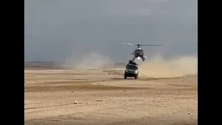 El extraño accidente entre un camión Kamaz y un helicóptero de prensa en el Dakar 2021