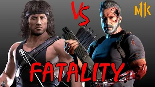 MK11 Rambo Vs Terminator Gameplay Full Fight Mortal Kombat 11