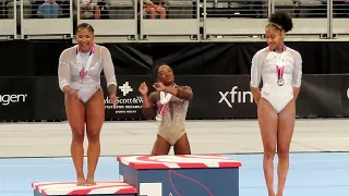 Simone Biles dances on the podium as she wins Uneven Bars Title 🥇- US Championships 2024