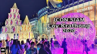 Iconsiam Bangkok Nightlife with Loy Krathong festival | Walking Tour 4K Thailand