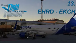 MSFS | European Tour Leg 13 | Rotterdam - Copenhagen | Aegean Airlines | A320neo