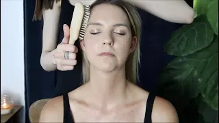 ASMR | hair brushing | scalp massage | energy healing (whisper)