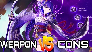 RAIDEN SHOGUN CONSTELLATIONS OR WEAPON? WHICH IS MORE WORTH?! Genshin Impact Review