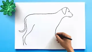 Simple Dog Drawing | How to Draw a Dog 🐕