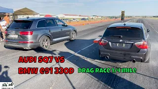 AUDI SQ7 vs BMW e91 330D drag race 1/4 mile 🚦🚗 - 4K UHD