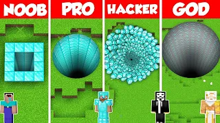 DIAMOND TUNNEL HOUSE BUILD CHALLENGE - Minecraft Battle: NOOB vs PRO vs HACKER vs GOD / Animation