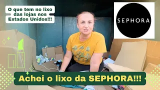 HOJE TIVE MUITA SORTE, ACHEI O LIXO DA SEPHORA | LIXO DAS LOJAS DOS ESTADOS UNIDOS | DUMPSTER DIVING