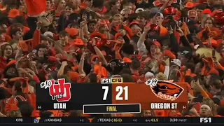 Oregon State fans storm the field after beating #10 Utah