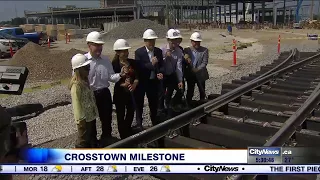 First piece of track of the Eglinton Crosstown LRT installed