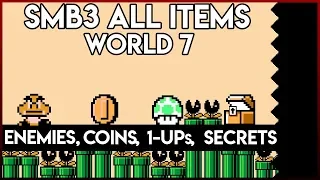 Super Mario Bros. 3 World 7 All Coins/Enemies/1ups/Secrets