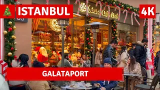 🎄 Istanbul Christmas Galataport-Karakoy 2022 December Walking Tour|4k UHD 60fps