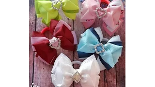 МК красивый бант канзаши/MK beautiful bow kanzashi