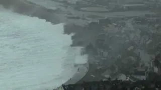 Great Storm waves hit Chesil Beach 5 February 2014. Unique video.