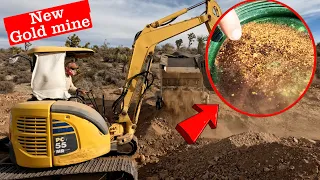 Excavator Strikes Placer Gold Bonanza Prospecting New Mine🔑🌟'