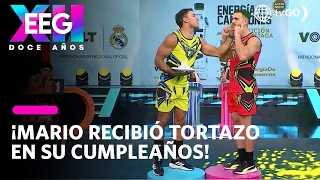 EEG 12 años: Mario Irivarren recibió tortazo en su cumpleaños (HOY)