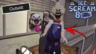 Rod Evil nun and Boris meets Mati Through Secret Location in Ice Scream 8 Outwitt Gameplay