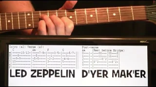 Led Zeppelin D'yer Mak'er Guitar Tab & Chords Lesson