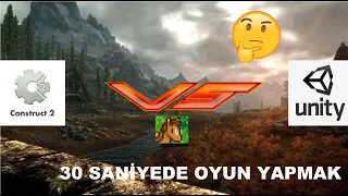 30 SANİYEDE OYUN YAPMAK | UNİTY VS CONSTRUCT 2 (hangisi daha hızlı?)