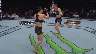 Super Slow Motion - Zhang gets knocked out by Rose Namajunas