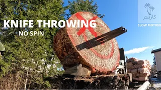 Throwing knives. No spin slow motion.