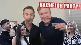 BRITISH FAMILY REACTS | Conan Throws Jordan Schlansky A Bachelor Party!