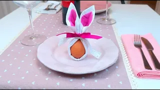 How to fold a napkin into a bunny