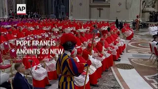 Pope Francis anoints 20 new cardinals