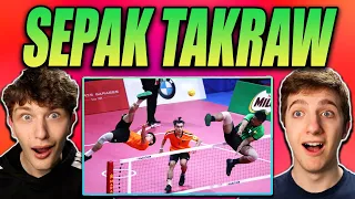 Americans React to Top 10 Insane Sepaktakraw Rally Actions