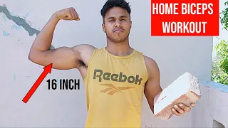 Biceps Triceps Workout At Home with brick | Get Bigger Biceps | Hindi