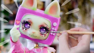 Making a 90’s/Y2K Anime Cat Doll [𝐫𝐞𝐥𝐚𝐱𝐢𝐧𝐠] | Meeko Unboxing and Customizing | etellan