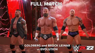 WWE 2K22 Gameplay - Goldberg and Brock Lesnar vs Evolution! Full Match by Request!