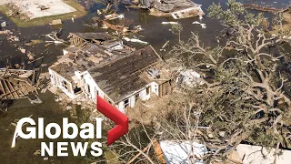 Hurricane Delta: Drone footage shows high water, flooding in Louisiana