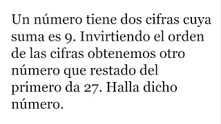 HALLAR EL NÚMERO DE DOS CIFRAS DESCONOCIDO. Matemáticas Básicas. Reto