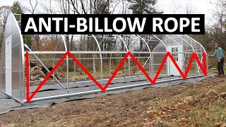 Anti-Billow Rope for Greenhouse Roll-up Sides | How to Install to Prevent Wind Damage