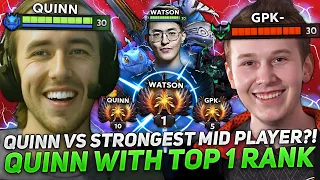 QUINN vs STRONGEST MID PLAYER?! 😨 | QUINN with TOP 1 RANK DOTA 2 WATSON in 11K AVG GAME 🔥