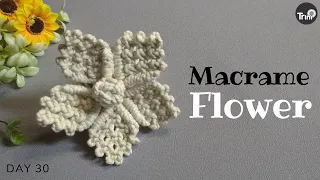 #DAY30 | Macrame Flower Using Square Knot | Macrame Tutorial