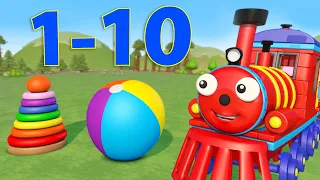 Learning numbers from 1 to 10 — Educational cartoons for kids — Olly the train