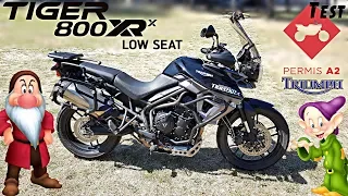 "Test" Une brêle de nain qui frotte en virage "Triumph tiger 800 XRx low A2 de 2016"