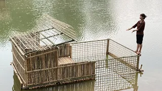 Full Video 7 Days: Building a Duck and Swan Farm On a Lake Completely Made of Bamboo #build #aqua