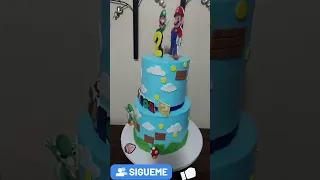 decorando pastel Mario Bros