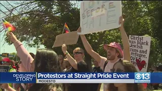 Protestors At Straight Pride Event