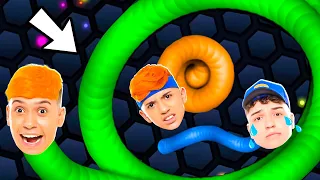 VIRAMOS COBRAS GIGANTES NO ROBLOX!! (Slither.io)