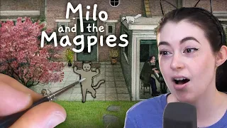 Cozy hand-painted puzzle game (Milo and the Magpies)