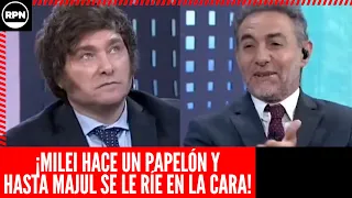 ¡PARA QUÉ TE TRAJE! Milei hizo agua por todas partes y hasta Majul se le cag* de risa en la cara