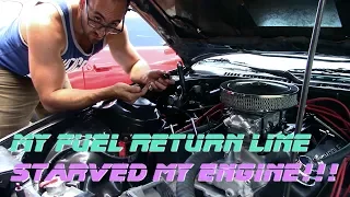 Fixing the fuel pressure regulator and return line on the V8 RX7!