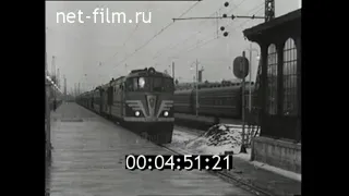 1957г. тепловоз ТЭ-7. поезд Ленинград - Москва